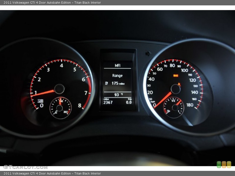 Titan Black Interior Gauges for the 2011 Volkswagen GTI 4 Door Autobahn Edition #53989186