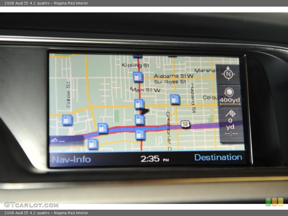 Magma Red Interior Navigation for the 2008 Audi S5 4.2 quattro #53993012