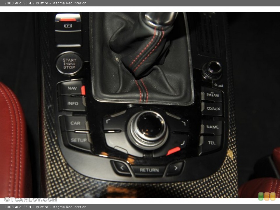 Magma Red Interior Controls for the 2008 Audi S5 4.2 quattro #53993048