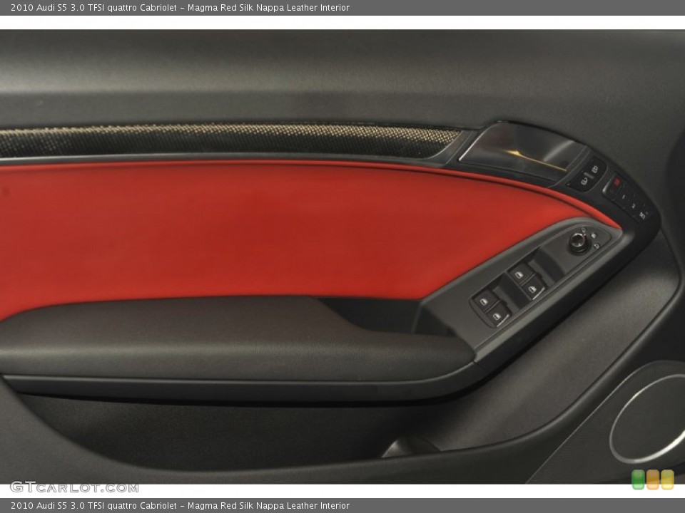 Magma Red Silk Nappa Leather Interior Controls for the 2010 Audi S5 3.0 TFSI quattro Cabriolet #53995391