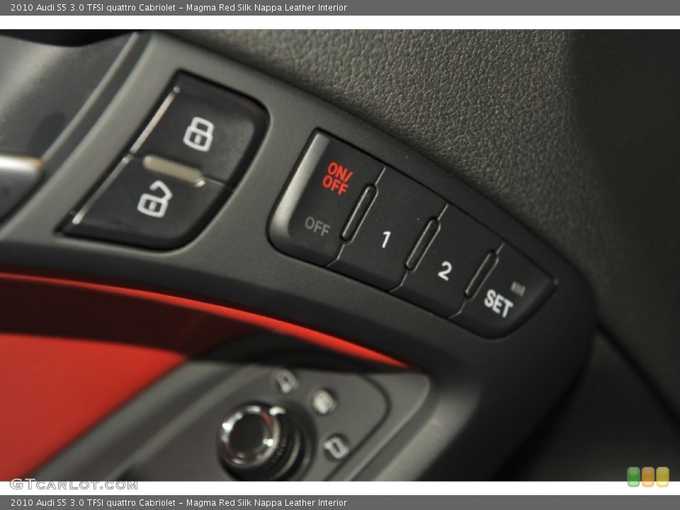 Magma Red Silk Nappa Leather Interior Controls for the 2010 Audi S5 3.0 TFSI quattro Cabriolet #53995400