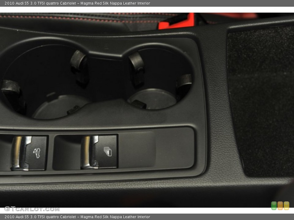 Magma Red Silk Nappa Leather Interior Controls for the 2010 Audi S5 3.0 TFSI quattro Cabriolet #53995484