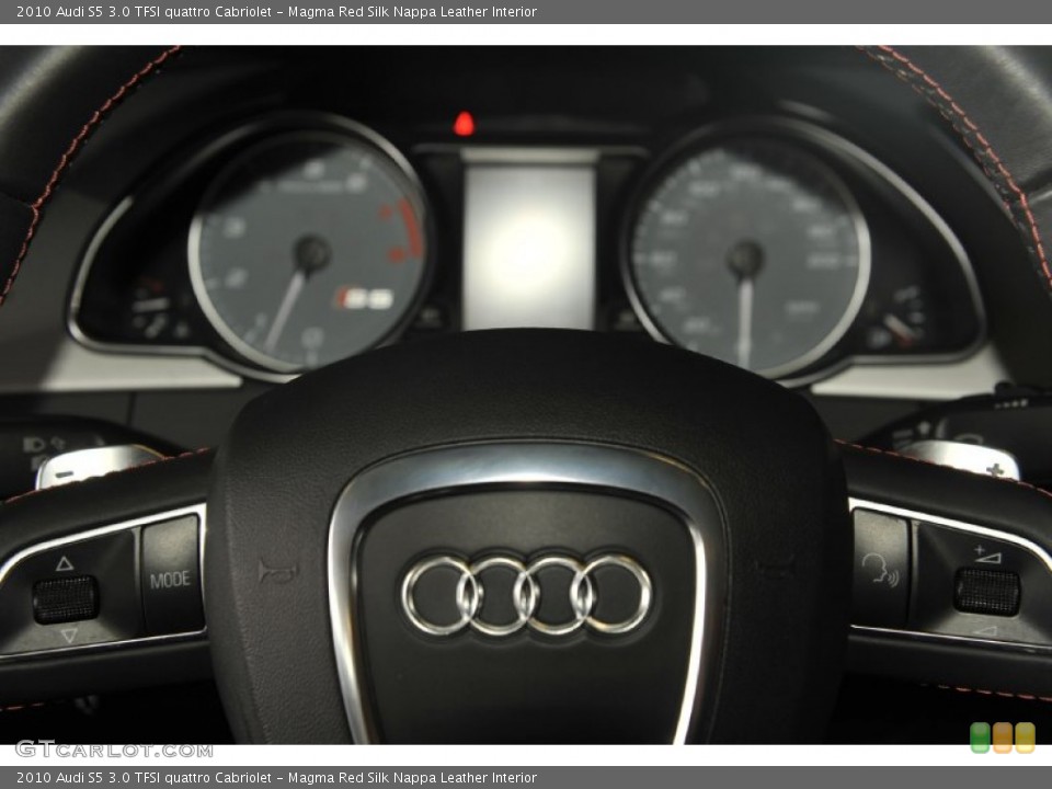 Magma Red Silk Nappa Leather Interior Controls for the 2010 Audi S5 3.0 TFSI quattro Cabriolet #53995493