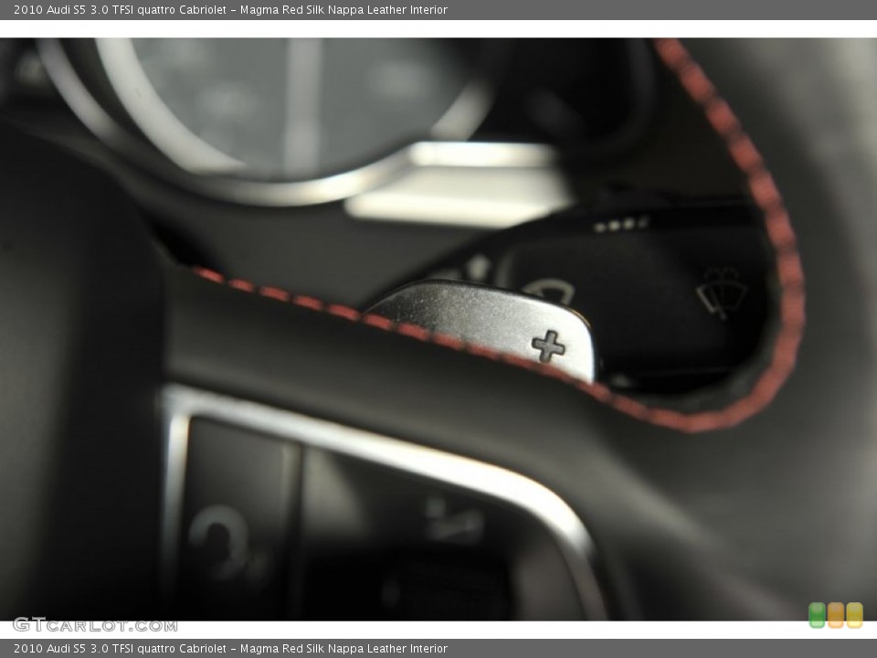 Magma Red Silk Nappa Leather Interior Controls for the 2010 Audi S5 3.0 TFSI quattro Cabriolet #53995502