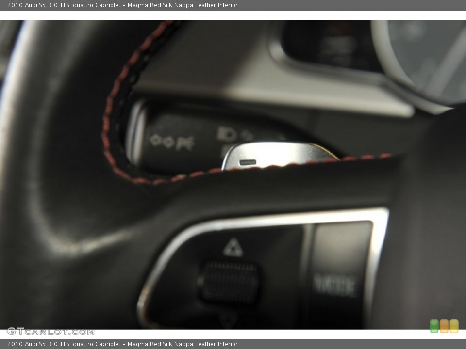 Magma Red Silk Nappa Leather Interior Controls for the 2010 Audi S5 3.0 TFSI quattro Cabriolet #53995508