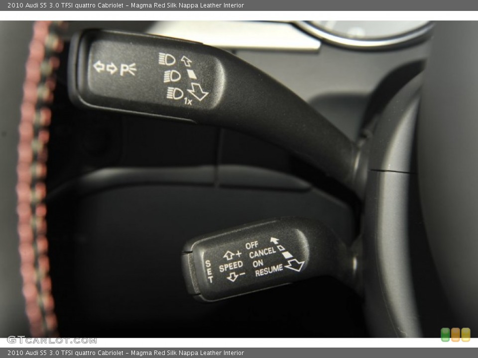 Magma Red Silk Nappa Leather Interior Controls for the 2010 Audi S5 3.0 TFSI quattro Cabriolet #53995517