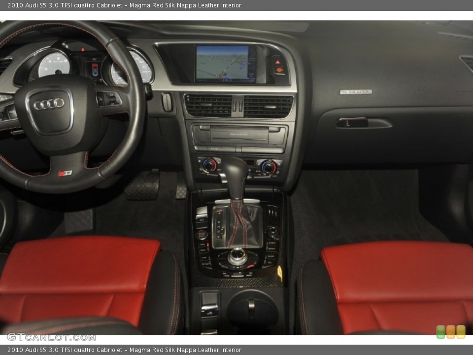 Magma Red Silk Nappa Leather Interior Dashboard for the 2010 Audi S5 3.0 TFSI quattro Cabriolet #53995562