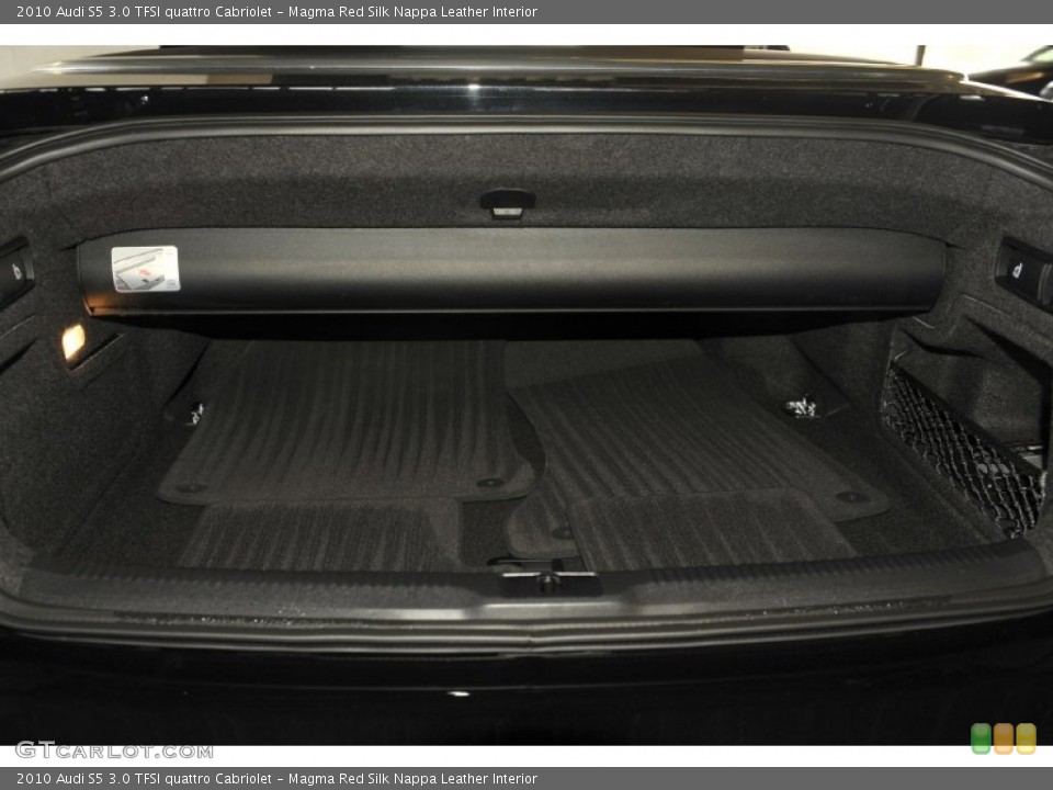 Magma Red Silk Nappa Leather Interior Trunk for the 2010 Audi S5 3.0 TFSI quattro Cabriolet #53995595