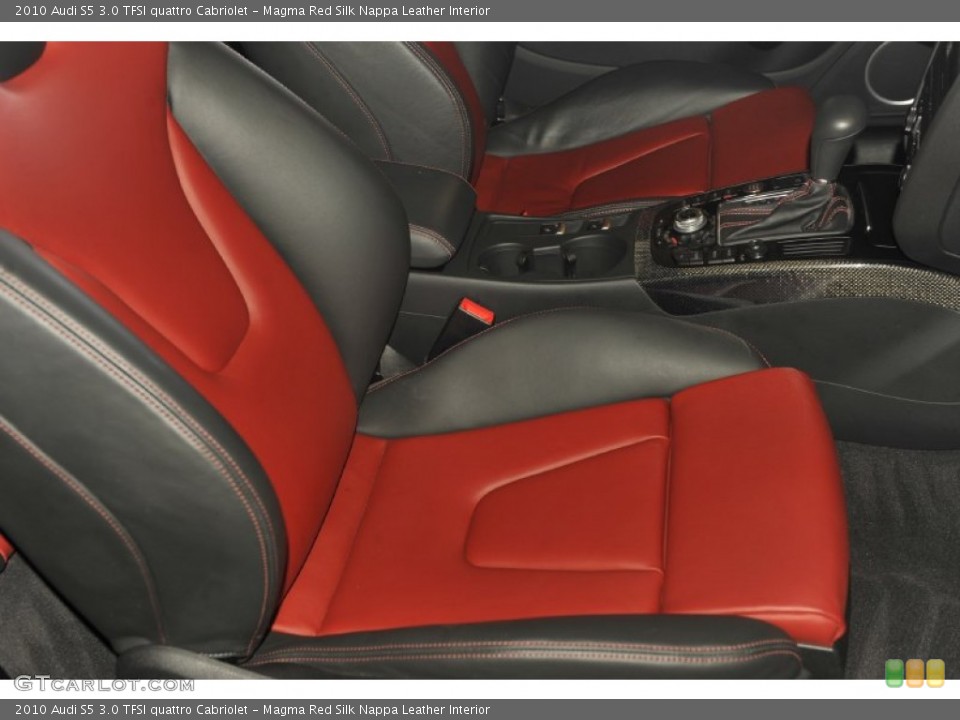Magma Red Silk Nappa Leather Interior Photo for the 2010 Audi S5 3.0 TFSI quattro Cabriolet #53995628