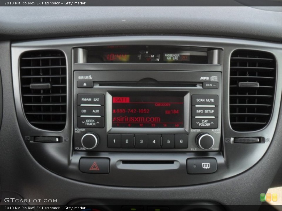 Gray Interior Controls for the 2010 Kia Rio Rio5 SX Hatchback #53996695