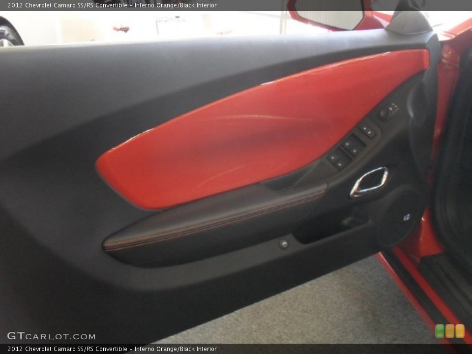 Inferno Orange/Black Interior Door Panel for the 2012 Chevrolet Camaro SS/RS Convertible #53997787