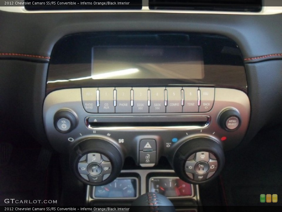 Inferno Orange/Black Interior Controls for the 2012 Chevrolet Camaro SS/RS Convertible #53997845