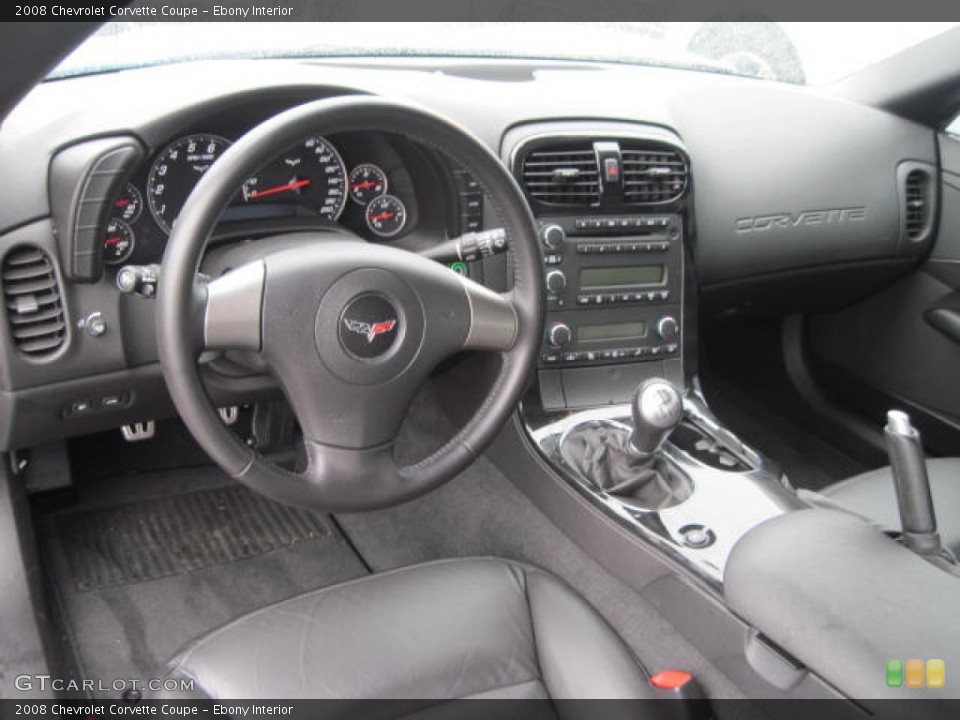 Ebony Interior Photo for the 2008 Chevrolet Corvette Coupe #54001493