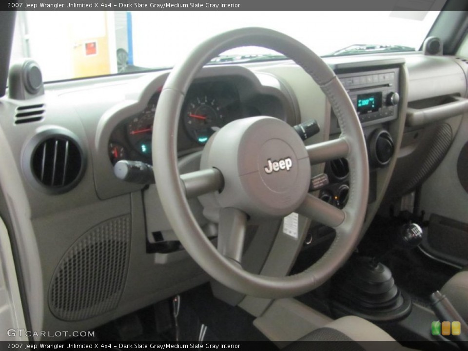 Dark Slate Gray/Medium Slate Gray Interior Steering Wheel for the 2007 Jeep Wrangler Unlimited X 4x4 #54007959