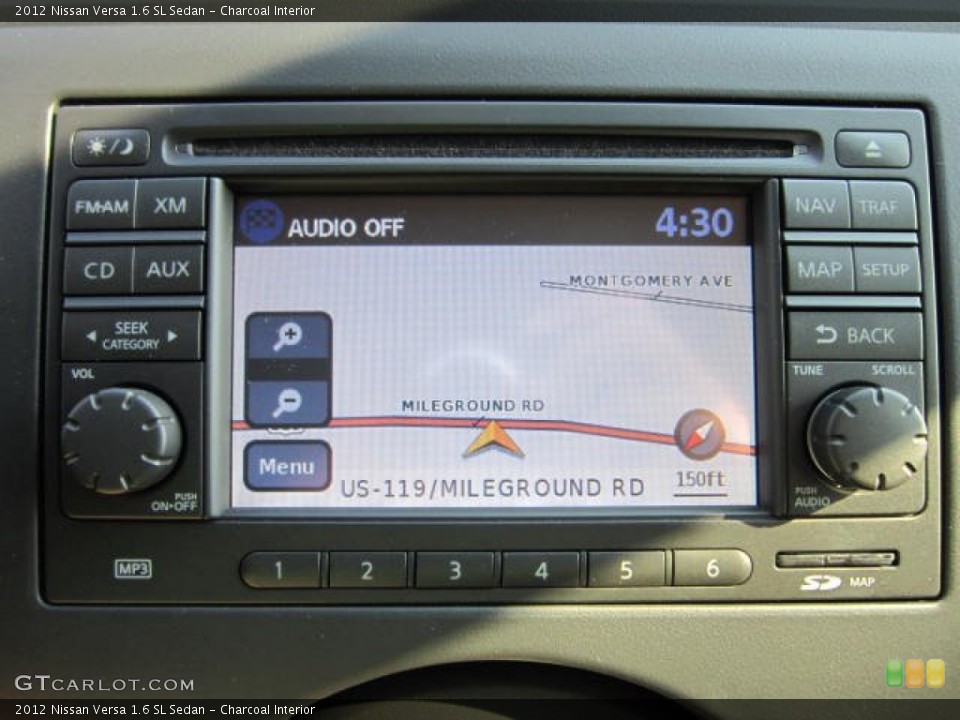 Charcoal Interior Navigation for the 2012 Nissan Versa 1.6 SL Sedan #54009897