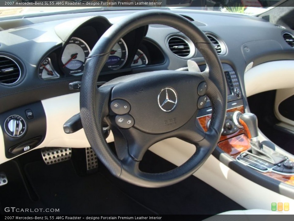 designo Porcelain Premium Leather Interior Steering Wheel for the 2007 Mercedes-Benz SL 55 AMG Roadster #54013809