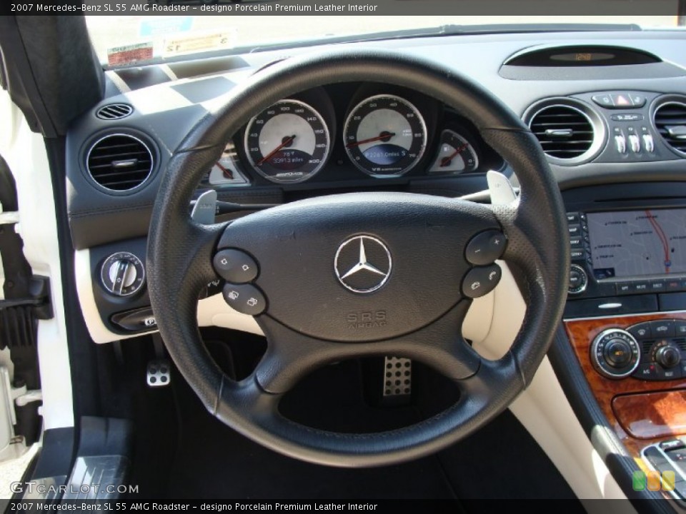 designo Porcelain Premium Leather Interior Steering Wheel for the 2007 Mercedes-Benz SL 55 AMG Roadster #54013818