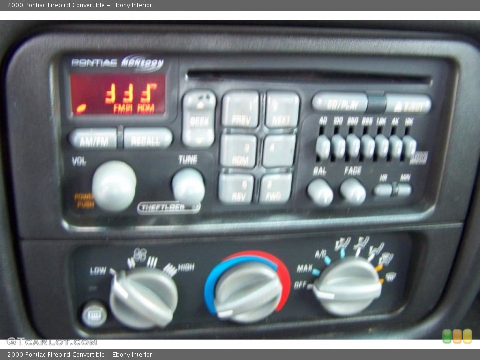 Ebony Interior Controls for the 2000 Pontiac Firebird Convertible #54015083