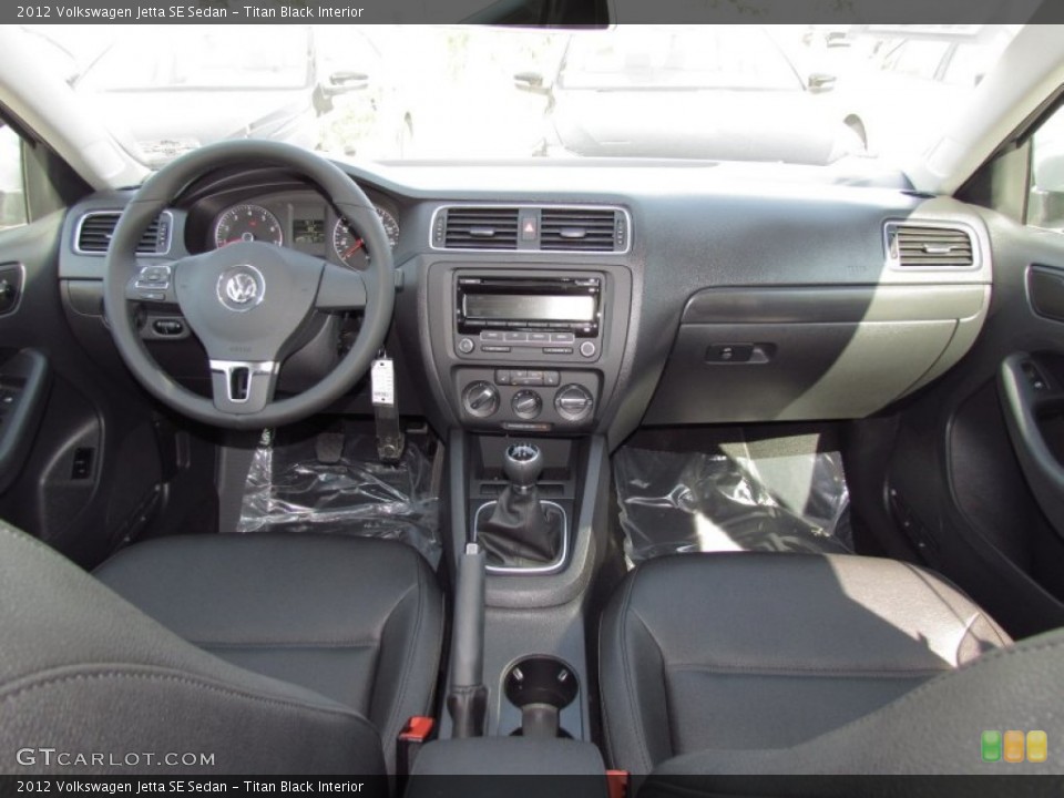 Titan Black Interior Dashboard for the 2012 Volkswagen Jetta SE Sedan #54020713