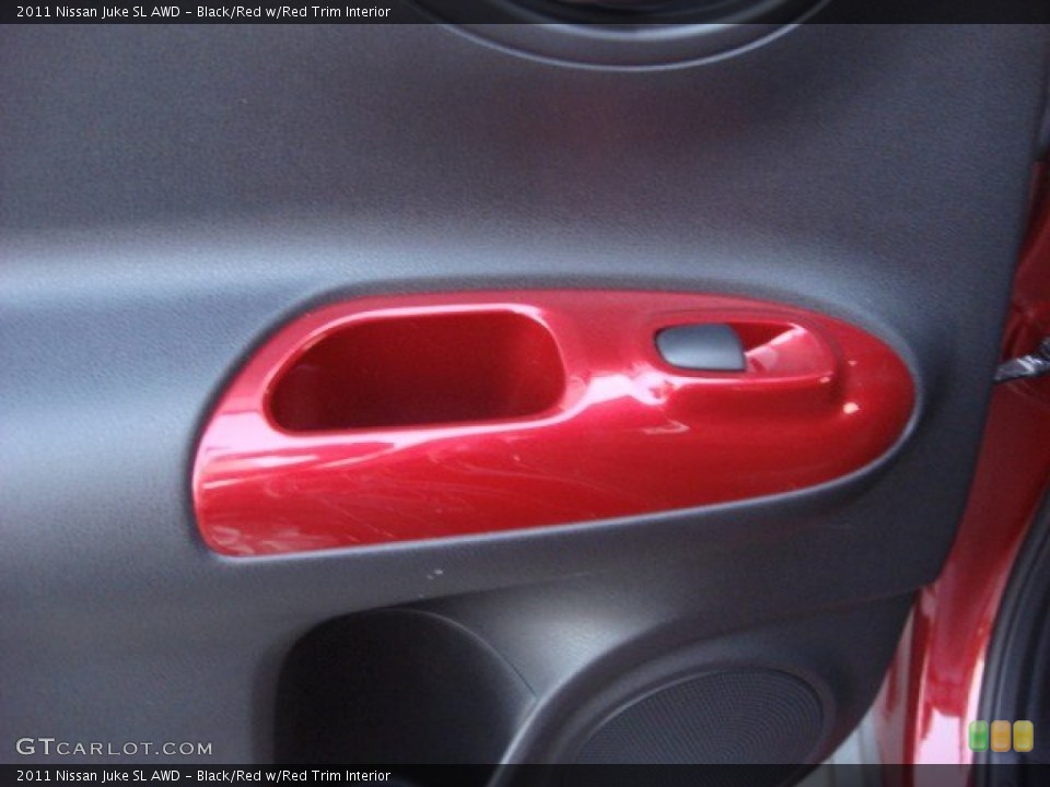 Black/Red w/Red Trim Interior Door Panel for the 2011 Nissan Juke SL AWD #54023633