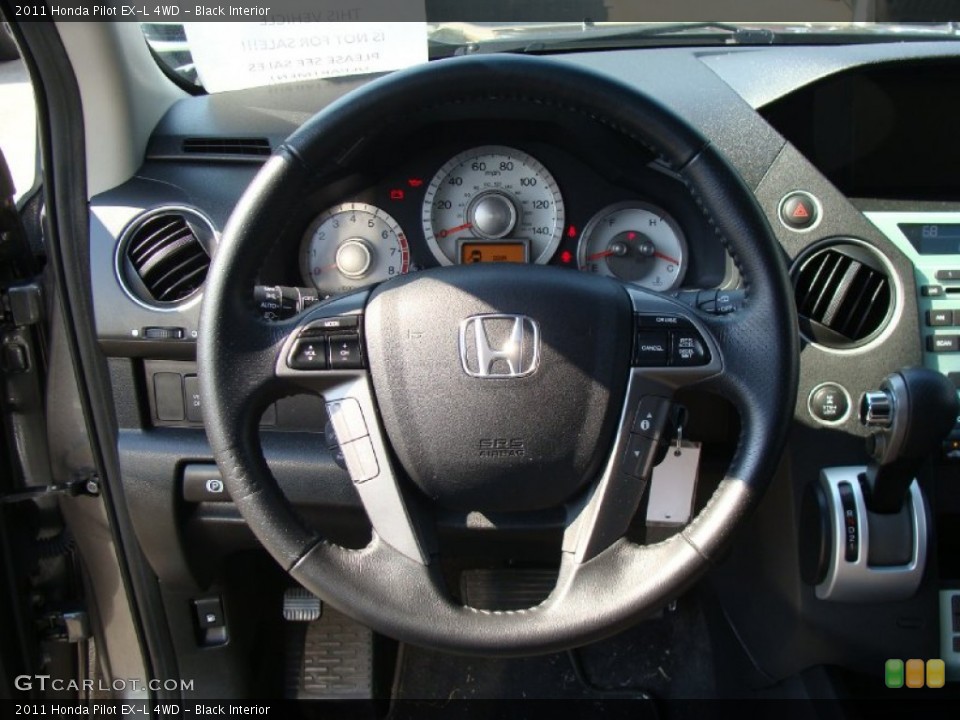 Black Interior Steering Wheel for the 2011 Honda Pilot EX-L 4WD #54033175