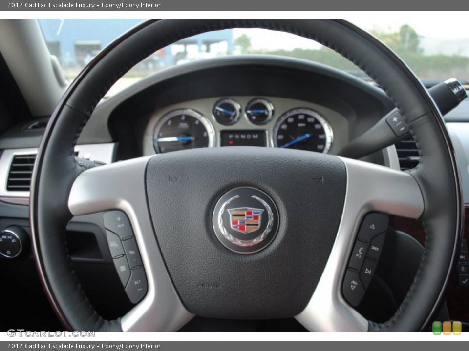 Ebony/Ebony Interior Steering Wheel for the 2012 Cadillac Escalade Luxury #54033779
