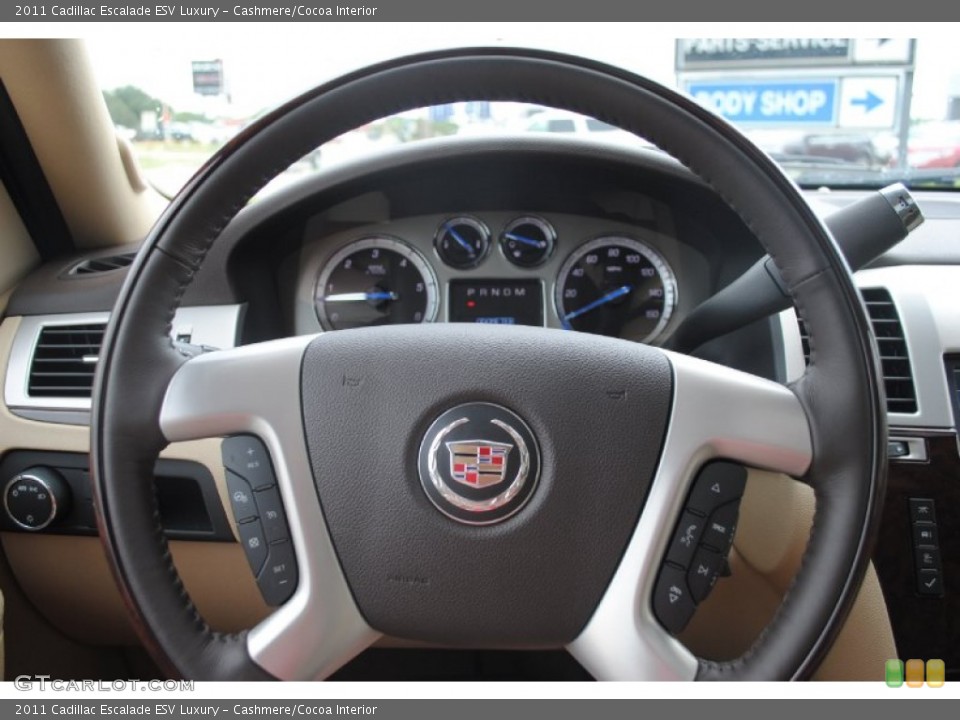 Cashmere/Cocoa Interior Steering Wheel for the 2011 Cadillac Escalade ESV Luxury #54034382