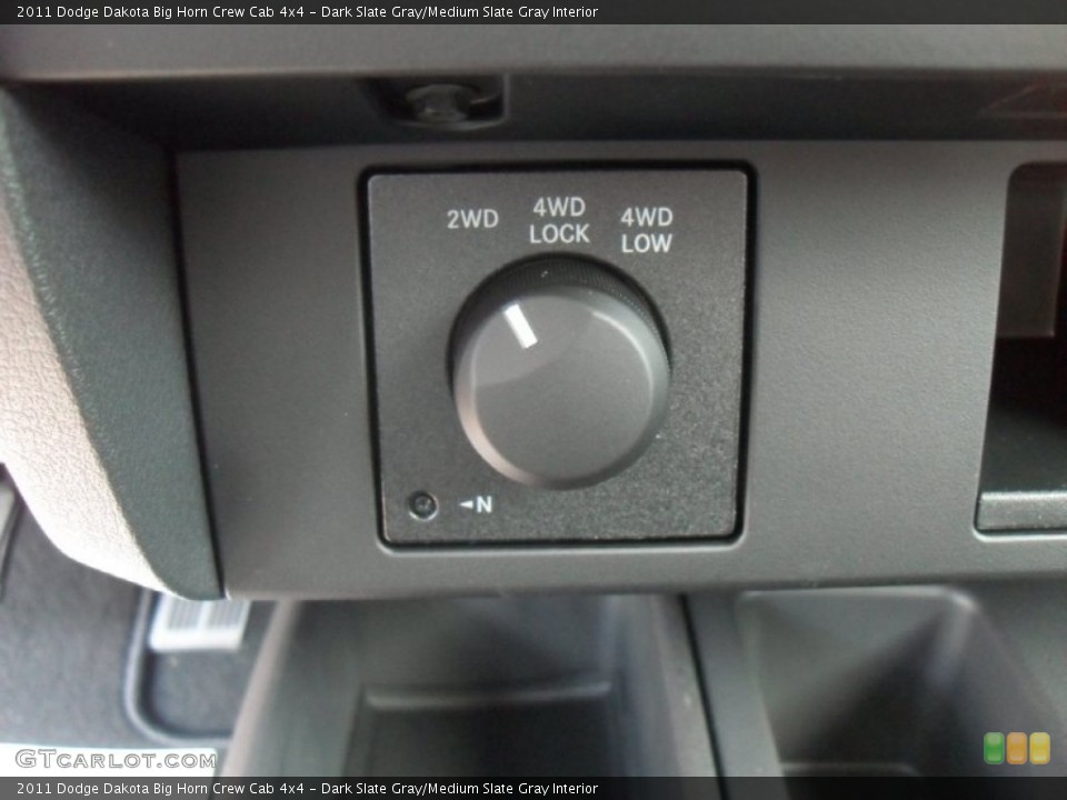 Dark Slate Gray/Medium Slate Gray Interior Controls for the 2011 Dodge Dakota Big Horn Crew Cab 4x4 #54034490