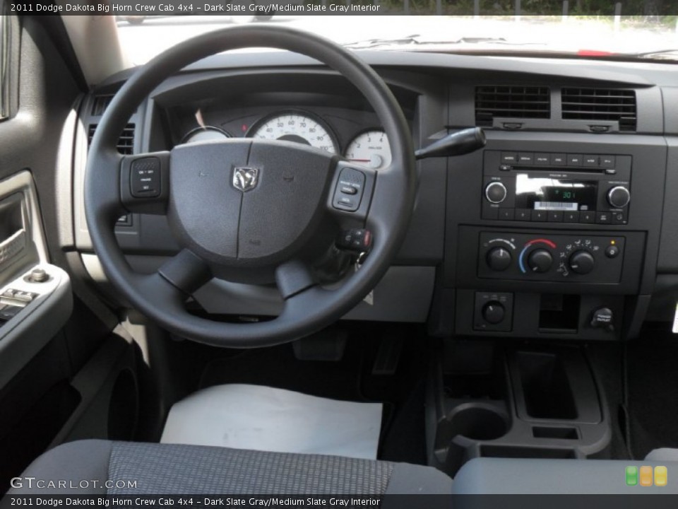 Dark Slate Gray/Medium Slate Gray Interior Dashboard for the 2011 Dodge Dakota Big Horn Crew Cab 4x4 #54034528