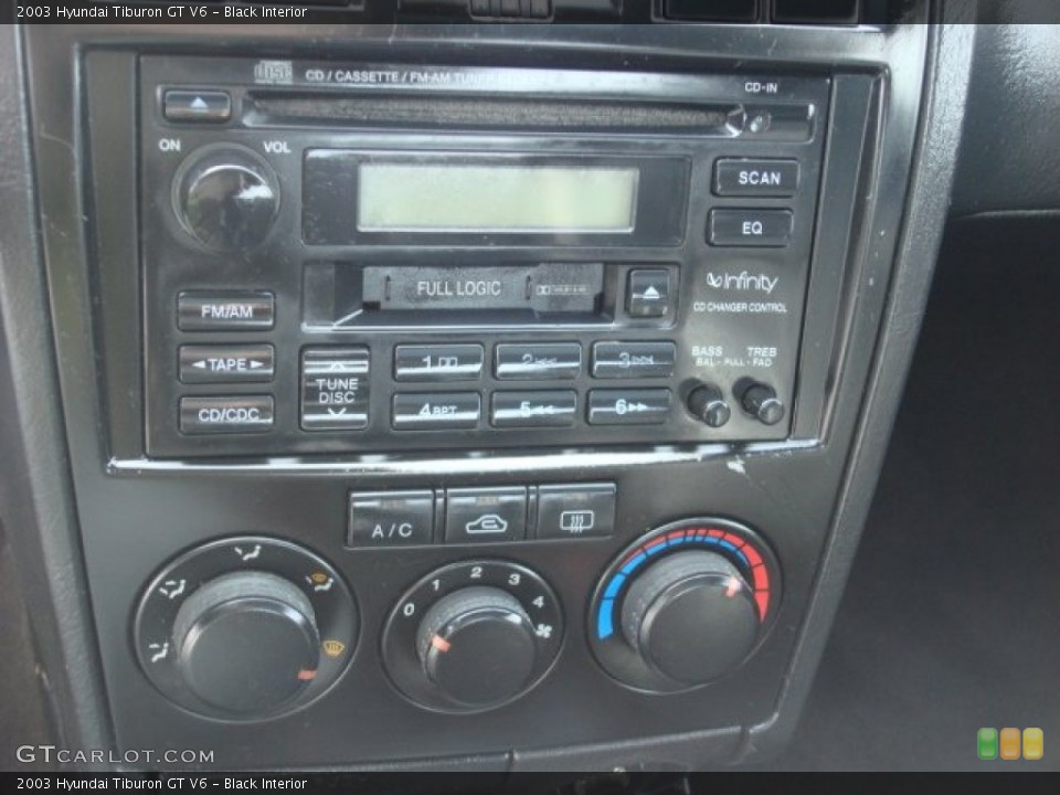 Black Interior Audio System for the 2003 Hyundai Tiburon GT V6 #54034892