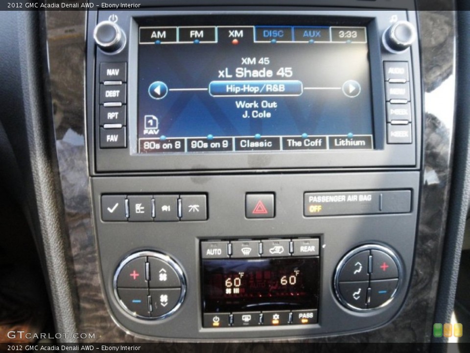 Ebony Interior Controls for the 2012 GMC Acadia Denali AWD #54041441