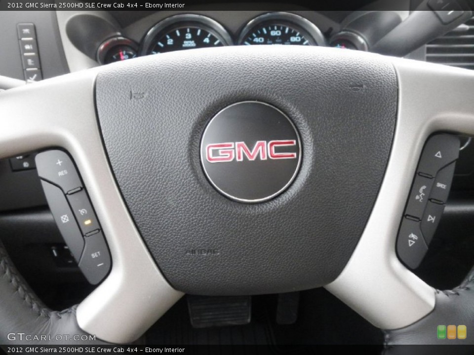 Ebony Interior Steering Wheel for the 2012 GMC Sierra 2500HD SLE Crew Cab 4x4 #54042614