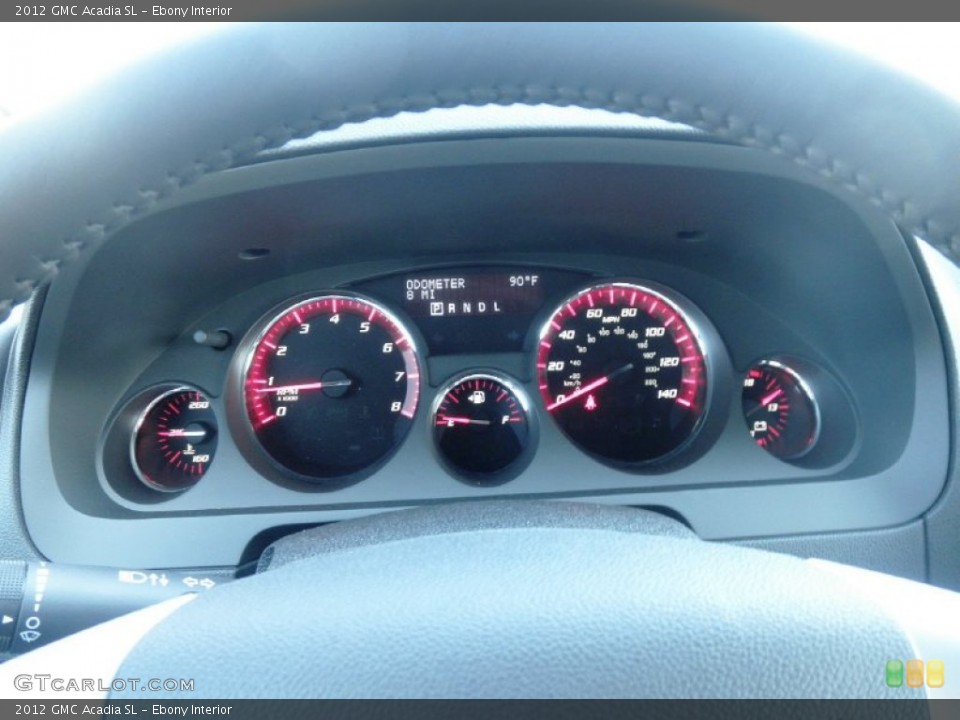 Ebony Interior Gauges for the 2012 GMC Acadia SL #54044312