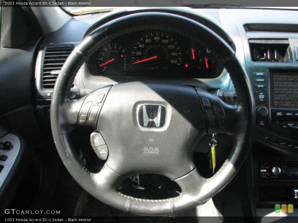 Black Interior Steering Wheel for the 2003 Honda Accord EX-L Sedan #54055493