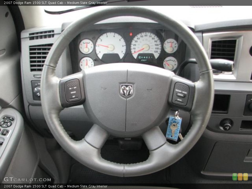 Medium Slate Gray Interior Steering Wheel for the 2007 Dodge Ram 1500 SLT Quad Cab #54057710