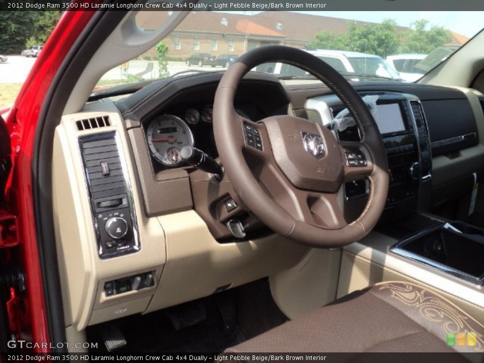 Light Pebble Beige/Bark Brown Interior Steering Wheel for the 2012 Dodge Ram 3500 HD Laramie Longhorn Crew Cab 4x4 Dually #54059191