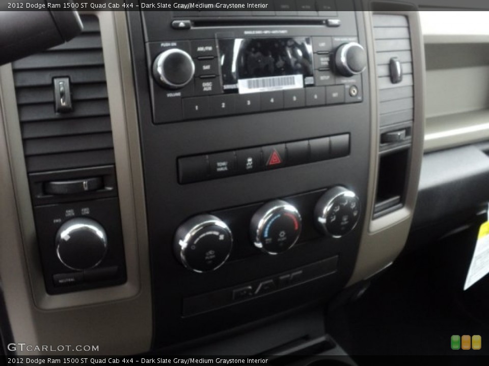 Dark Slate Gray/Medium Graystone Interior Controls for the 2012 Dodge Ram 1500 ST Quad Cab 4x4 #54059363