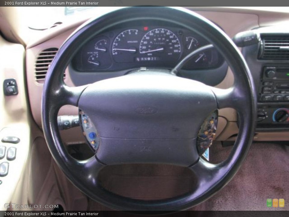 Medium Prairie Tan Interior Steering Wheel for the 2001 Ford Explorer XLS #54060032