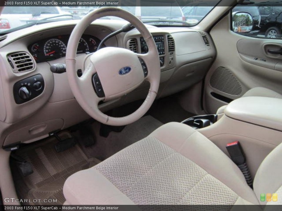 Medium Parchment Beige Interior Prime Interior for the 2003 Ford F150 XLT SuperCab #54063659