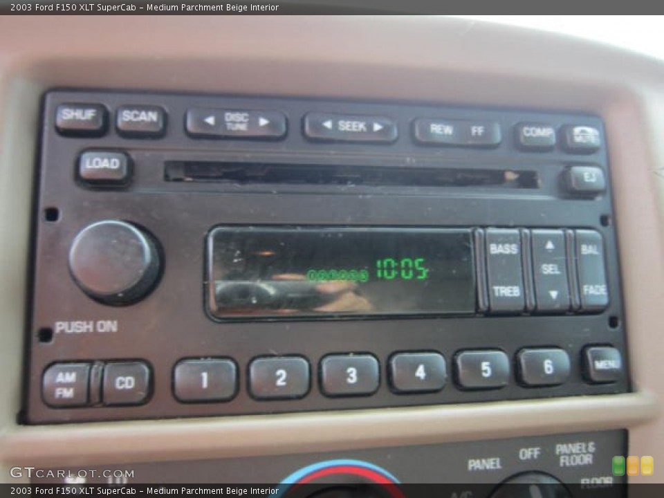 Medium Parchment Beige Interior Audio System for the 2003 Ford F150 XLT SuperCab #54063725