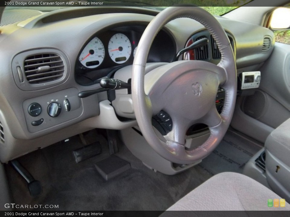 Taupe Interior Steering Wheel for the 2001 Dodge Grand Caravan Sport AWD #54070994