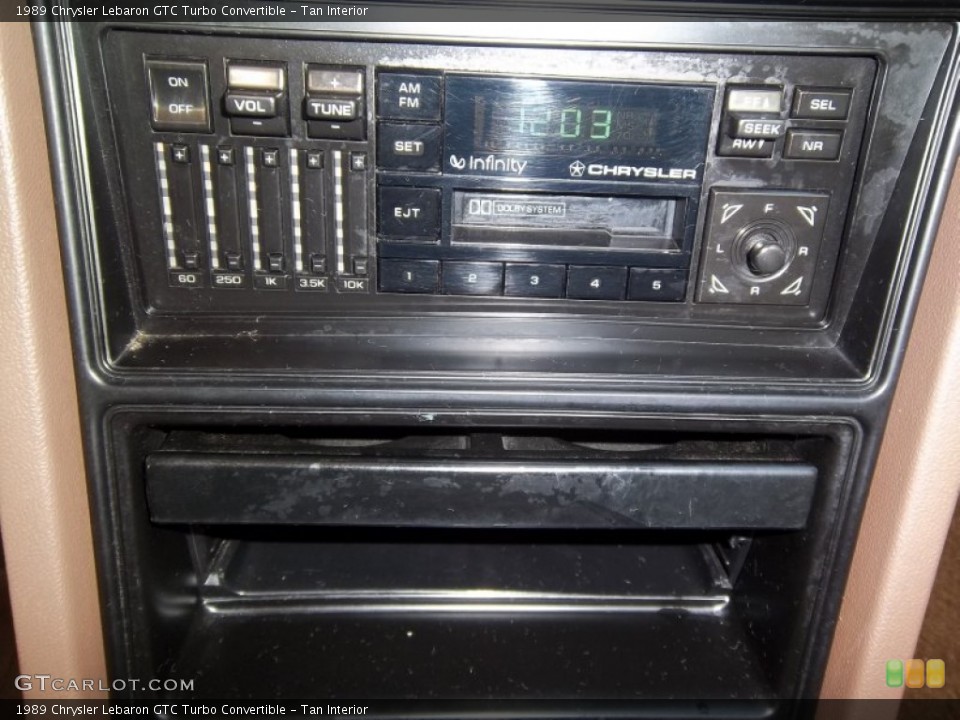 Tan Interior Audio System for the 1989 Chrysler Lebaron GTC Turbo Convertible #54071500