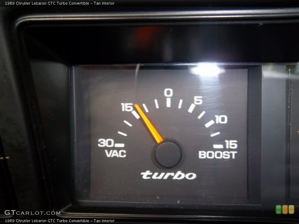 Tan Interior Gauges for the 1989 Chrysler Lebaron GTC Turbo Convertible #54071508