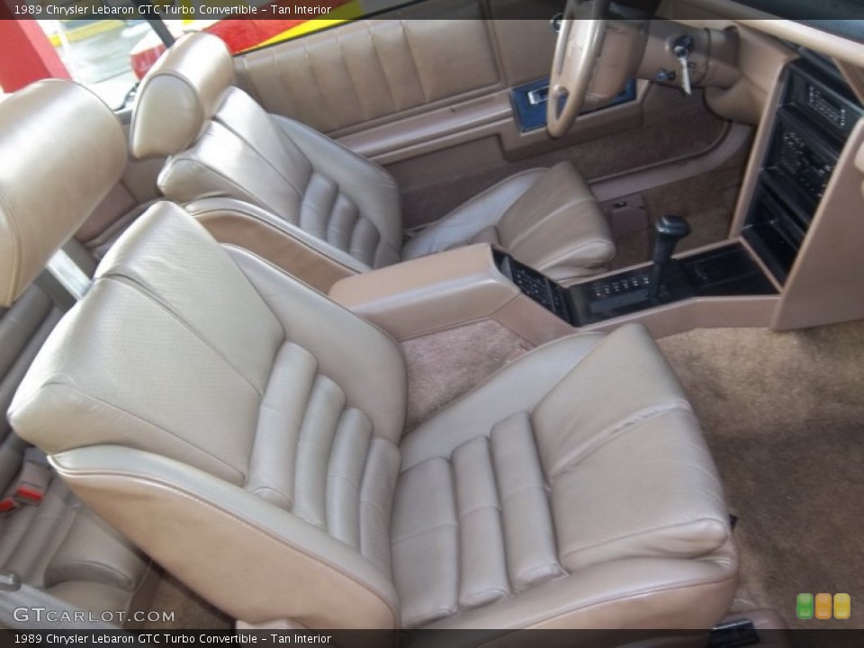 Tan Interior Photo for the 1989 Chrysler Lebaron GTC Turbo Convertible #54071517