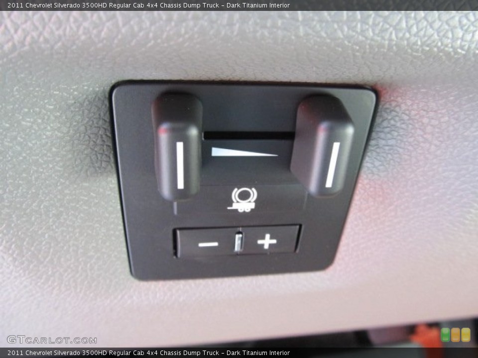 Dark Titanium Interior Controls for the 2011 Chevrolet Silverado 3500HD Regular Cab 4x4 Chassis Dump Truck #54073434