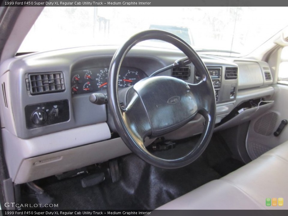 Medium Graphite Interior Steering Wheel for the 1999 Ford F450 Super Duty XL Regular Cab Utility Truck #54073657
