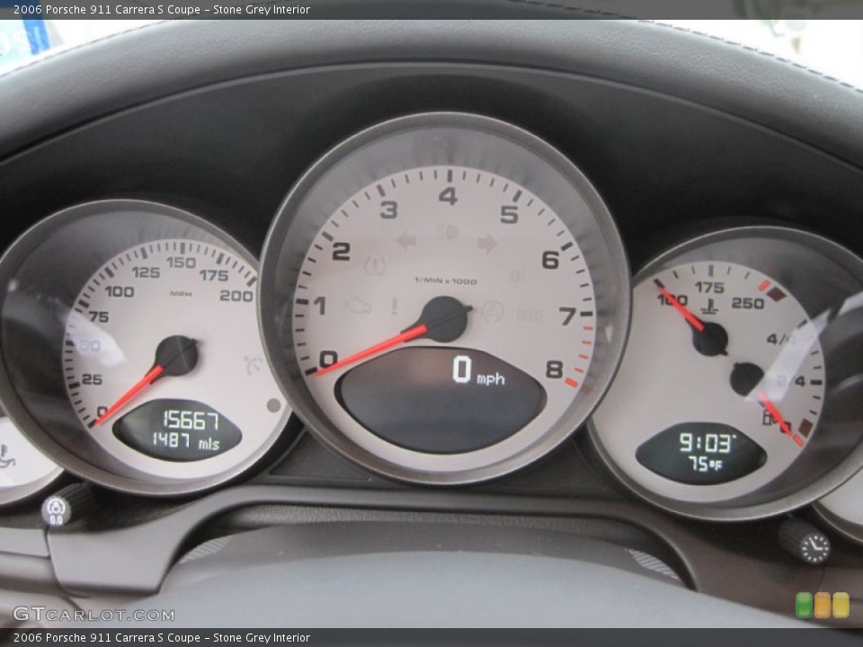 Stone Grey Interior Gauges for the 2006 Porsche 911 Carrera S Coupe #54075877