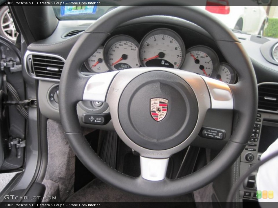 Stone Grey Interior Steering Wheel for the 2006 Porsche 911 Carrera S Coupe #54075885
