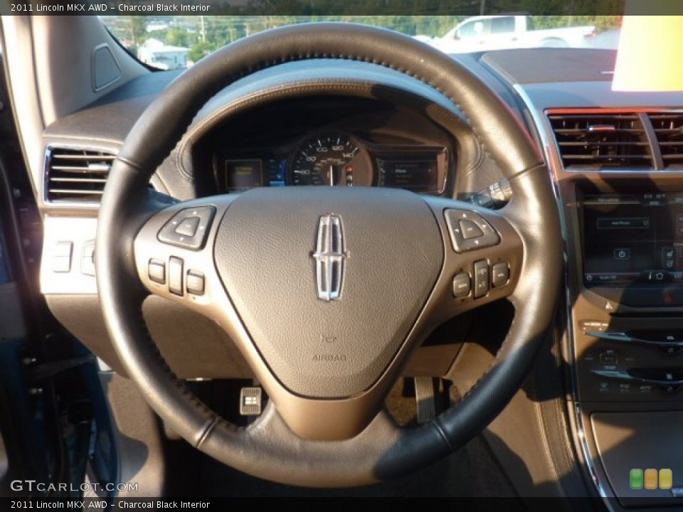 Charcoal Black Interior Steering Wheel for the 2011 Lincoln MKX AWD #54076026