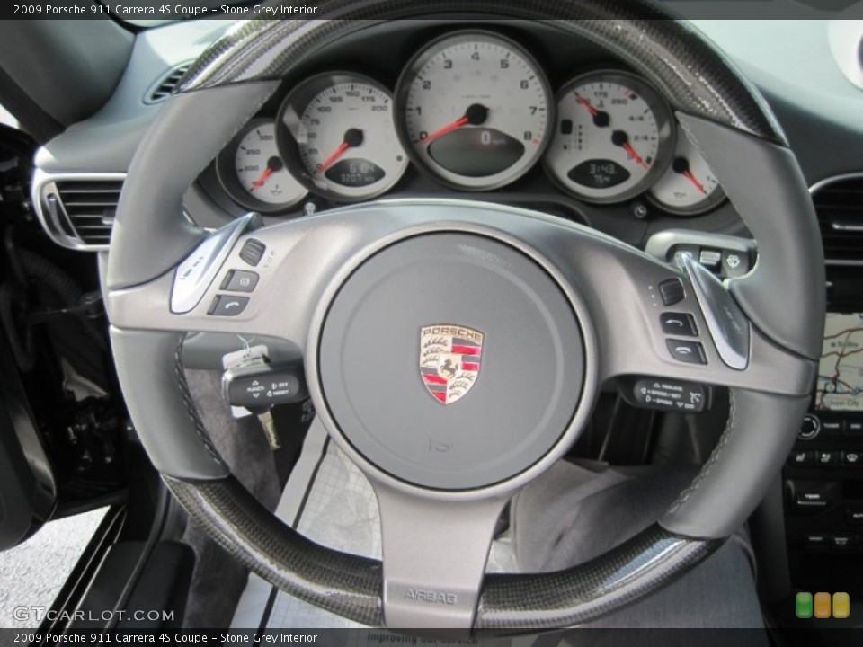 Stone Grey Interior Steering Wheel for the 2009 Porsche 911 Carrera 4S Coupe #54076194